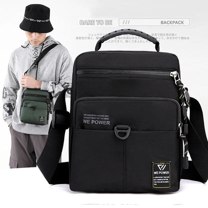 Men S Shoulder Bag Casual Crossbody Waterproof Nylon Large Capacity Outdoor Messenger - Waterproof