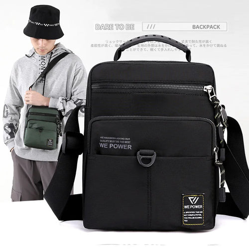 Men S Shoulder Bag Casual Crossbody Waterproof Nylon Large Capacity Outdoor Messenger - Waterproof