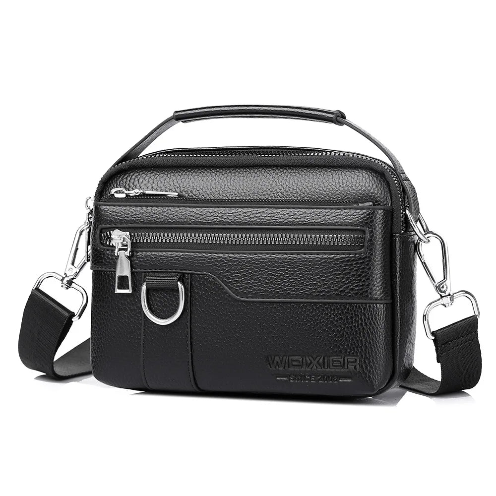 Men S Multi-Functional Crossbody Single-Shoulder Bag Large Capacity Zipper Hand-Held Waterproof