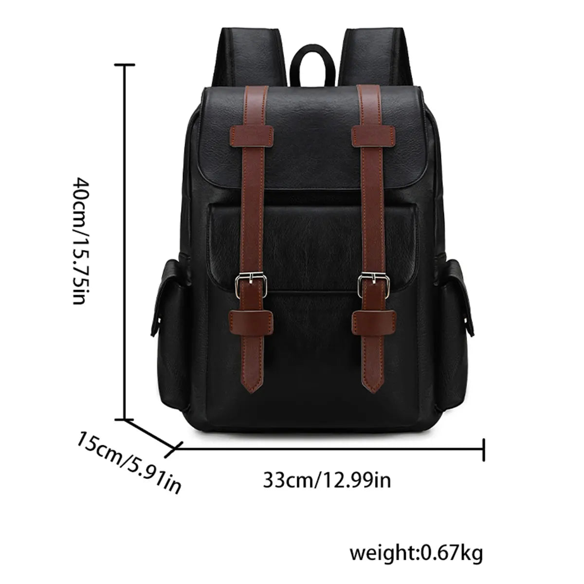 Retro Crazy Horse Leather Flip Cover Student School Bags Large Capacity Business Computer Backpack
