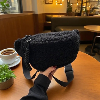 Plush Teddy Chest Bag Unisex Crossbody Waist Bag