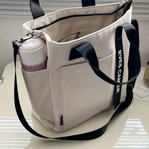 Canvas Tote Bag with Shoulder Strap – Women's Messenger Handbag