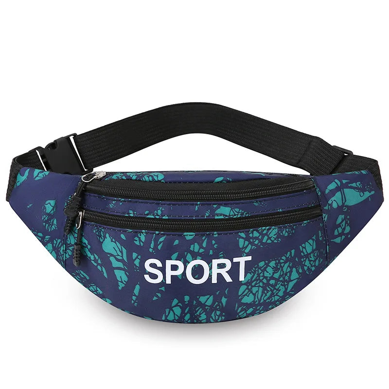 Men S Mobile Phone Waist Bag Letter Graffiti Single-Shoulder Crossbody Bag Large-Capacity Nylon