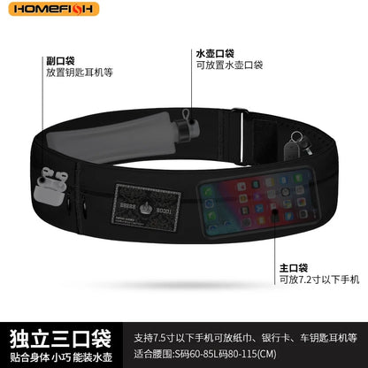 Homefish Outdoor Sports Waist Bag Fitness Running Waterproof Anti-Theft Mobile Phone Storage Close
