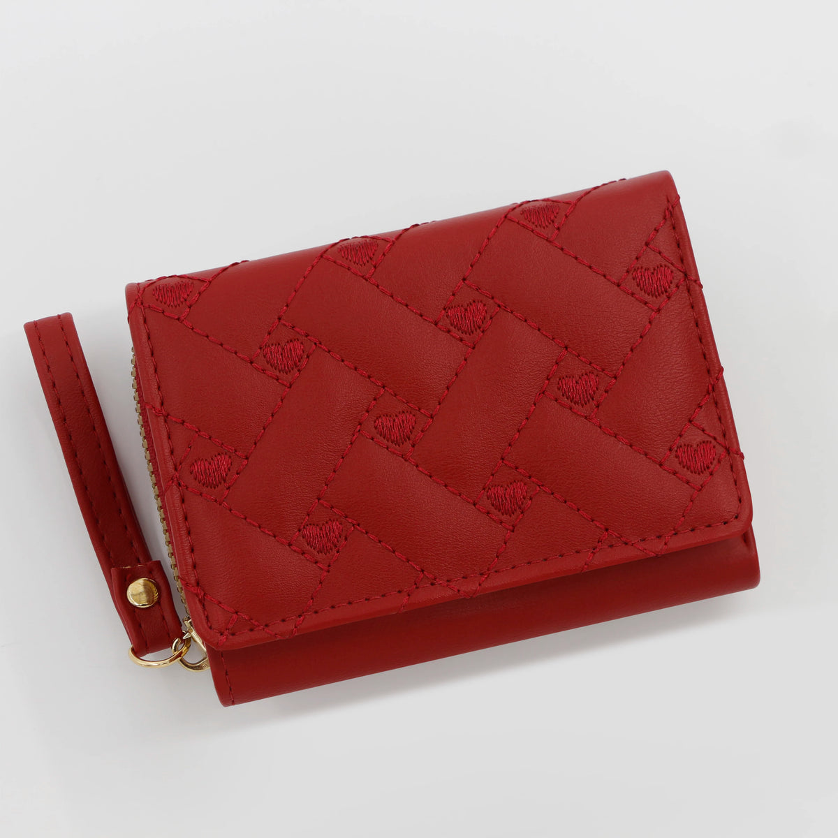 Homefish Women S Short Embroidered Love Zero Wallet Zipper Buckle Large Capacity Card Bag Versatile