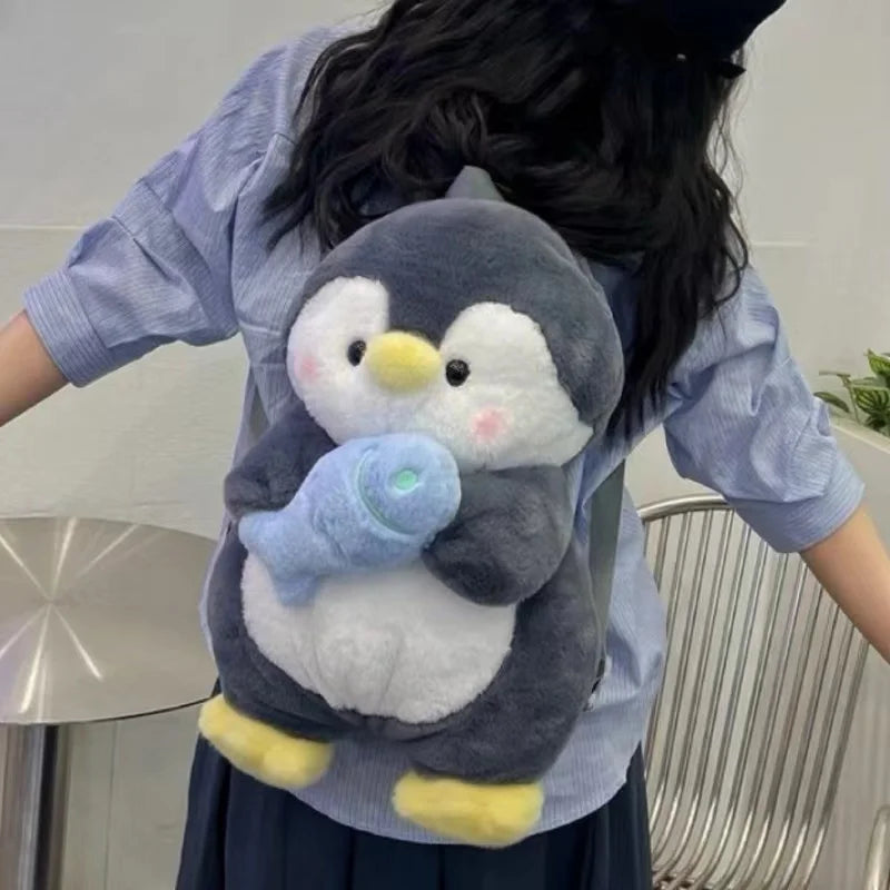 Cute Plush Penguin Backpack for Women & Girls
