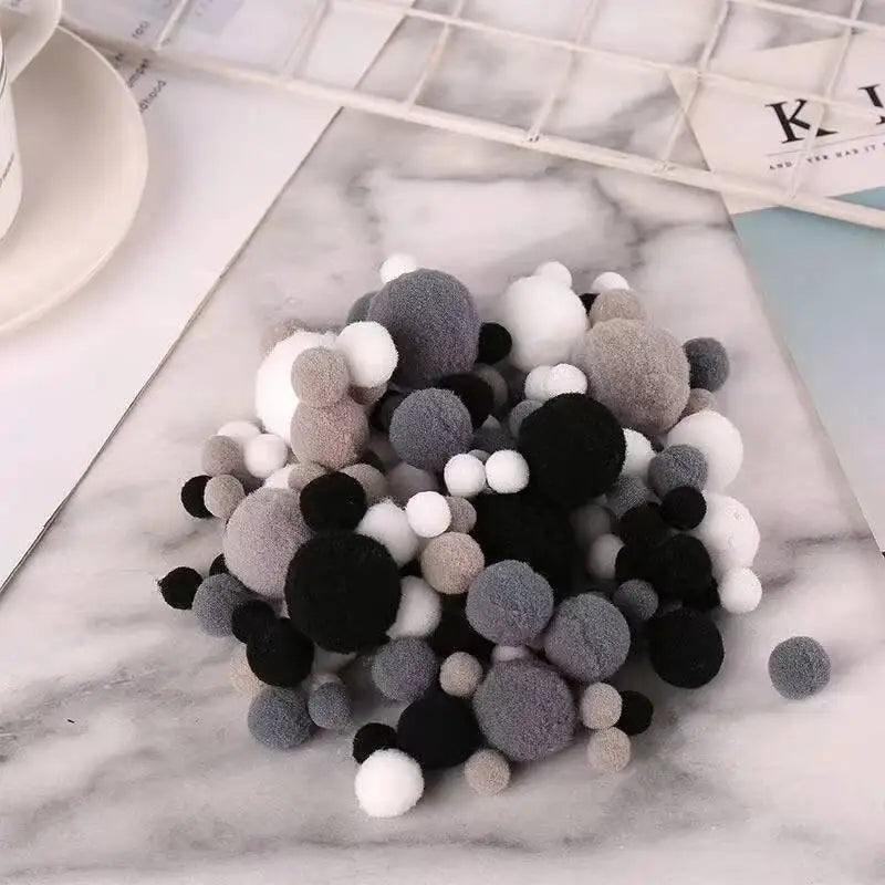 Mixed Size Pompom Balls Set – DIY Bag & Hair Accessories