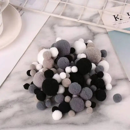 Mixed Size Pompom Balls Set – DIY Bag & Hair Accessories