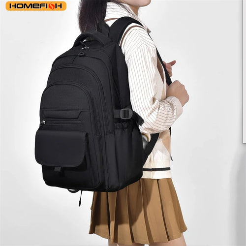 Homefish Multi-Layer Waterproof Stylish Backpack Oxford Large-Capacity Simple Commuter Out-Of-Town