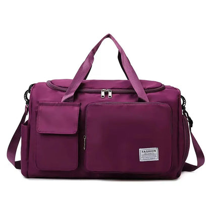 Women's Gym Bag with Shoe Compartment – Nylon Travel Duffel Bag