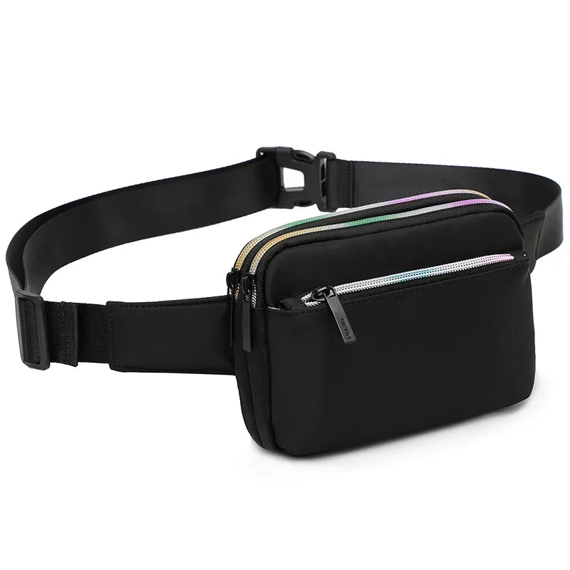 Women S Waist Bag Multi-Layer Large Capacity Zipper Waterproof Portable Breast - Waterproof