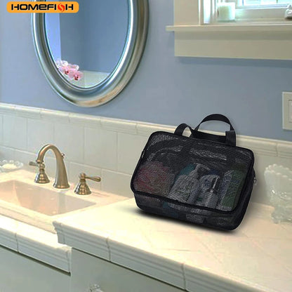 Homefish Portable Multifunctional Mesh Toiletry Organizer Bag
