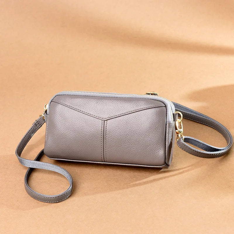 Small Crossbody Bag Sac Main 100 Genuine Leather Women Tote Shoulder Solid Color Clutch Ladies Bags