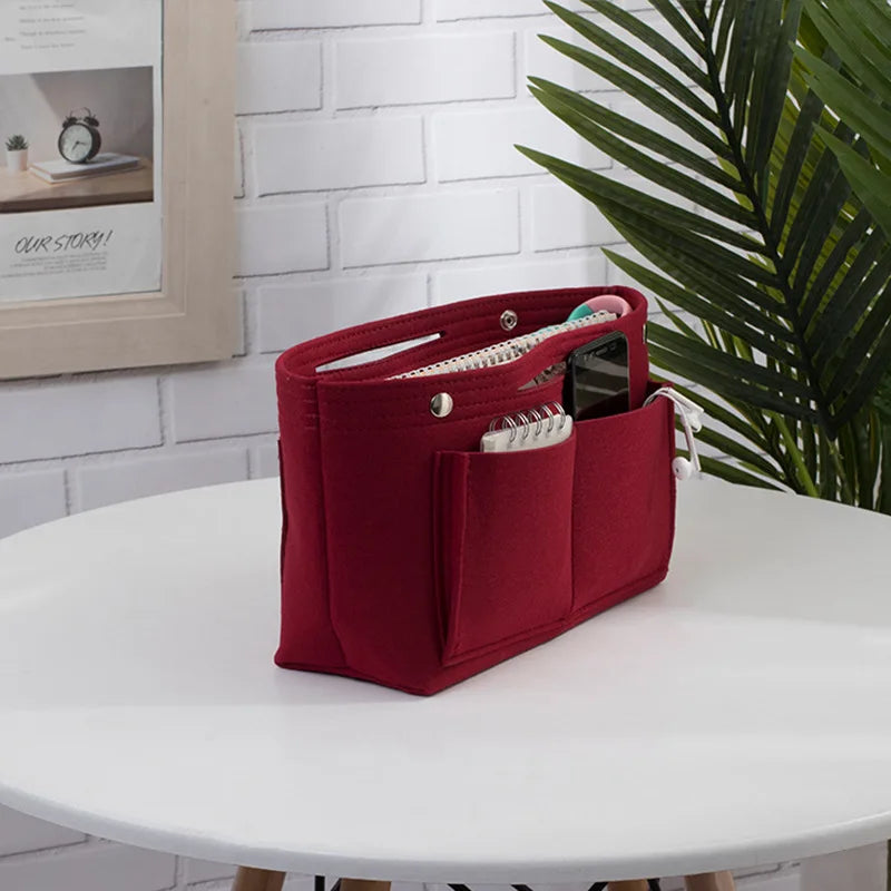 Homefish Women S Organizer Handbag Felt Travel Bag Insert Liner Purse Organiser Pouch