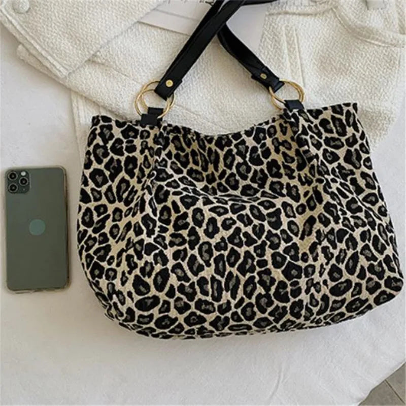 Leopard Print Handbag – Large Capacity Women's Shoulder Tote