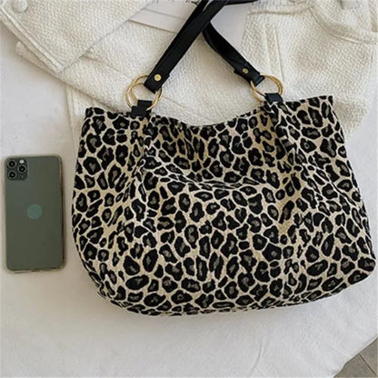 Leopard Print Handbag – Large Capacity Women's Shoulder Tote