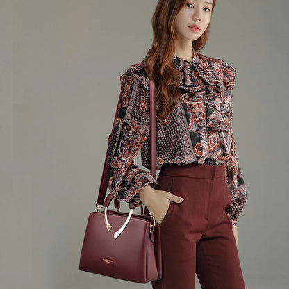 Genuine Leather Tote Handbag – Women's Luxury Shoulder & Crossbody Bag