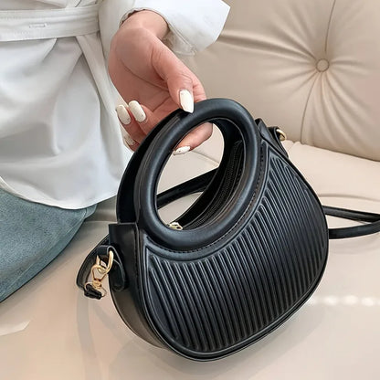 Luxury Look Shoulder Bag Everyday Use Chic Stripe Design Crossbody Bags Women Elegant Synthetic