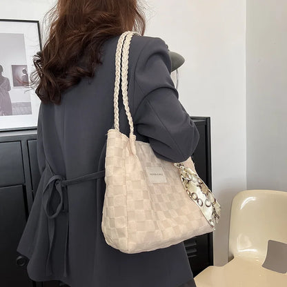 Large Capacity Bag Women S Casual Simple Shoulder Classroom Commuter Tote