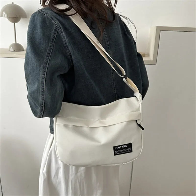 Nylon Messenger Bag – Women's Crossbody Shoulder Bag with Adjustable Strap