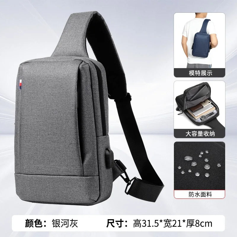 Fashionable Men S Chest Bag Light Leisure Women Cross Body Oxford Cloth Waterproof Shoulder