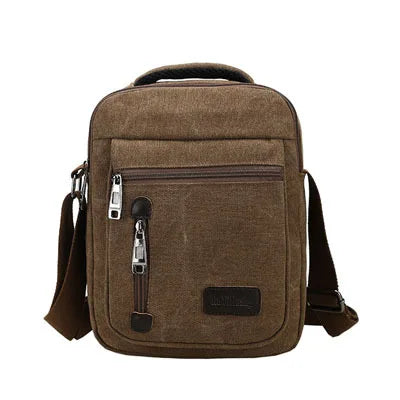Men S Crossbody Bag Canvas Multi-Compartment Hand-Held Large-Capacity Men S Single-Shoulder Bag
