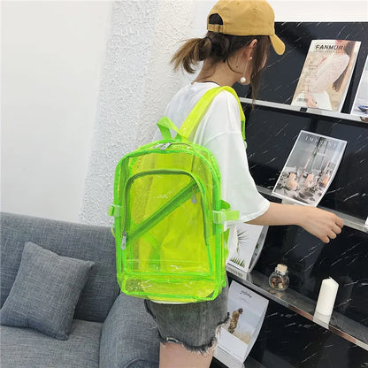 Pvc Transparent Backpack Large Capacity See Through Jelly Backpack Adjustable Shoulder Straps
