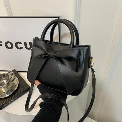 Elegant Bow Handbag Shoulder Crossbody Bag Golden Hardware Detachable Horizontal Strap Stylish Daily