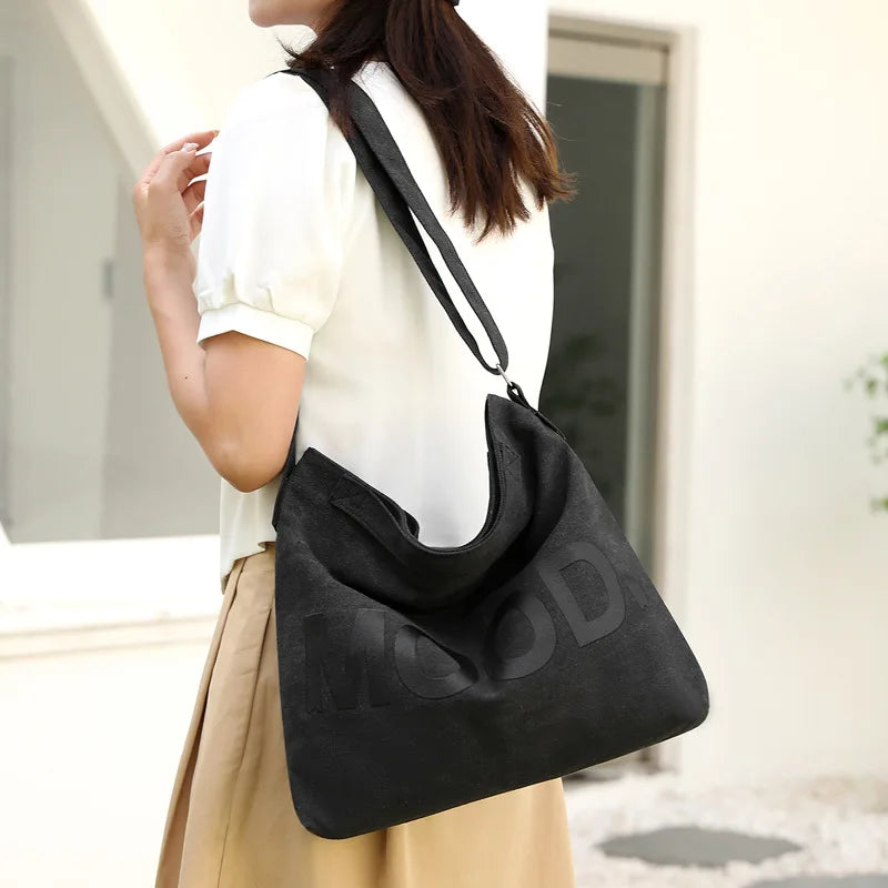 Vintage Japanese Canvas Bag Women S Wear-Resistant Shoulder Large Capacity Handbag Versatile Simple