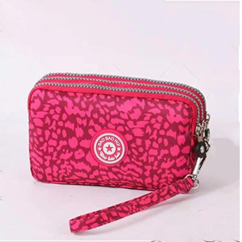 Wristlet Clutch Purse – Floral Multi-Zipper Coin Wallet for Women