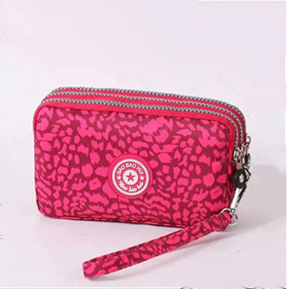 Wristlet Clutch Purse – Floral Multi-Zipper Coin Wallet for Women