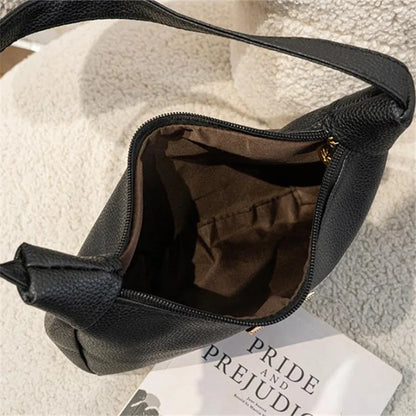 Hobo Shoulder Bag – Soft PU Leather Handbag with Zipper Closure