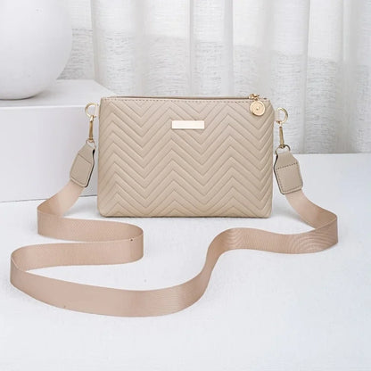 Quilted Crossbody Bag for Women – Chevron Striped Shoulder Purse