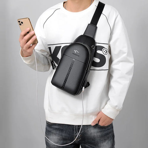 Men S Chest Bag Cross-Body Multi-Function Shoulder Large Capacity Mobile Phone Storage