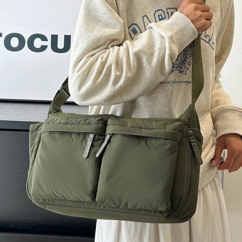 Crossbody Bag with Dual Front Pockets – Large Capacity Shoulder Purse
