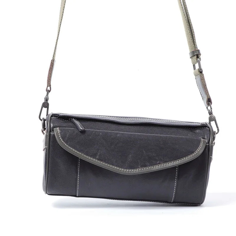 Men S Genuine Leather Crossbody Bag Vegetable-Tanned Cowhide Single-Shoulder Bag
