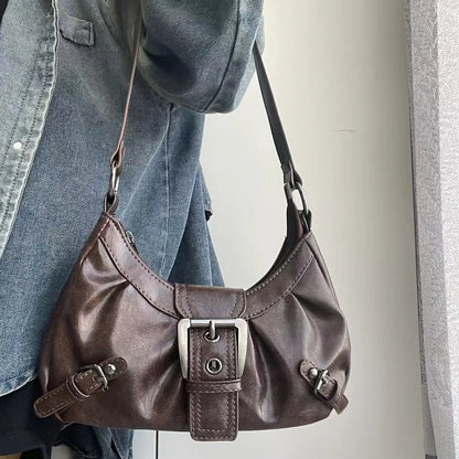 Spring Selling Maillard Style Retro Small Bag Spicy Girl Y2k Wasteland Vintage Leather Shoulder