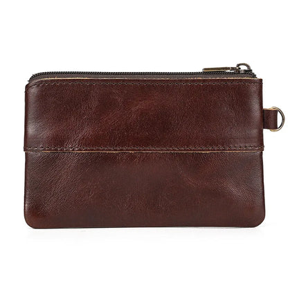 High-Grade Real Leather Coin Purse Card Bag Men Women Casual Pocket Square Thin