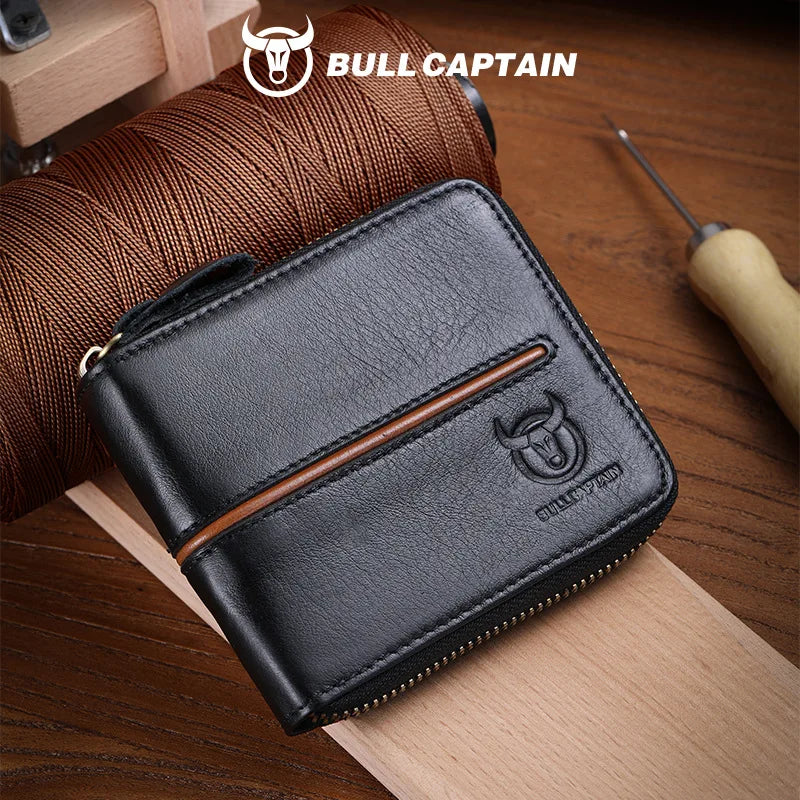 Genuine Leather Men S Horizontal Multi-Slot Business Card Holder
