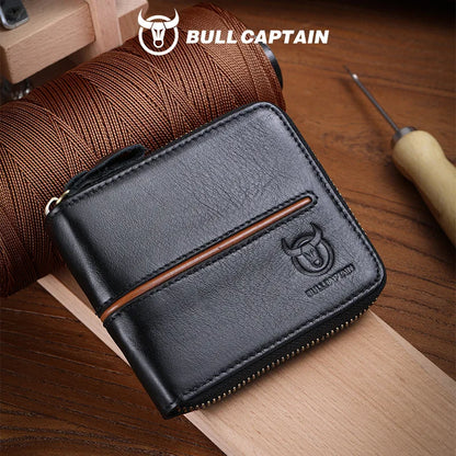 Genuine Leather Men S Horizontal Multi-Slot Business Card Holder