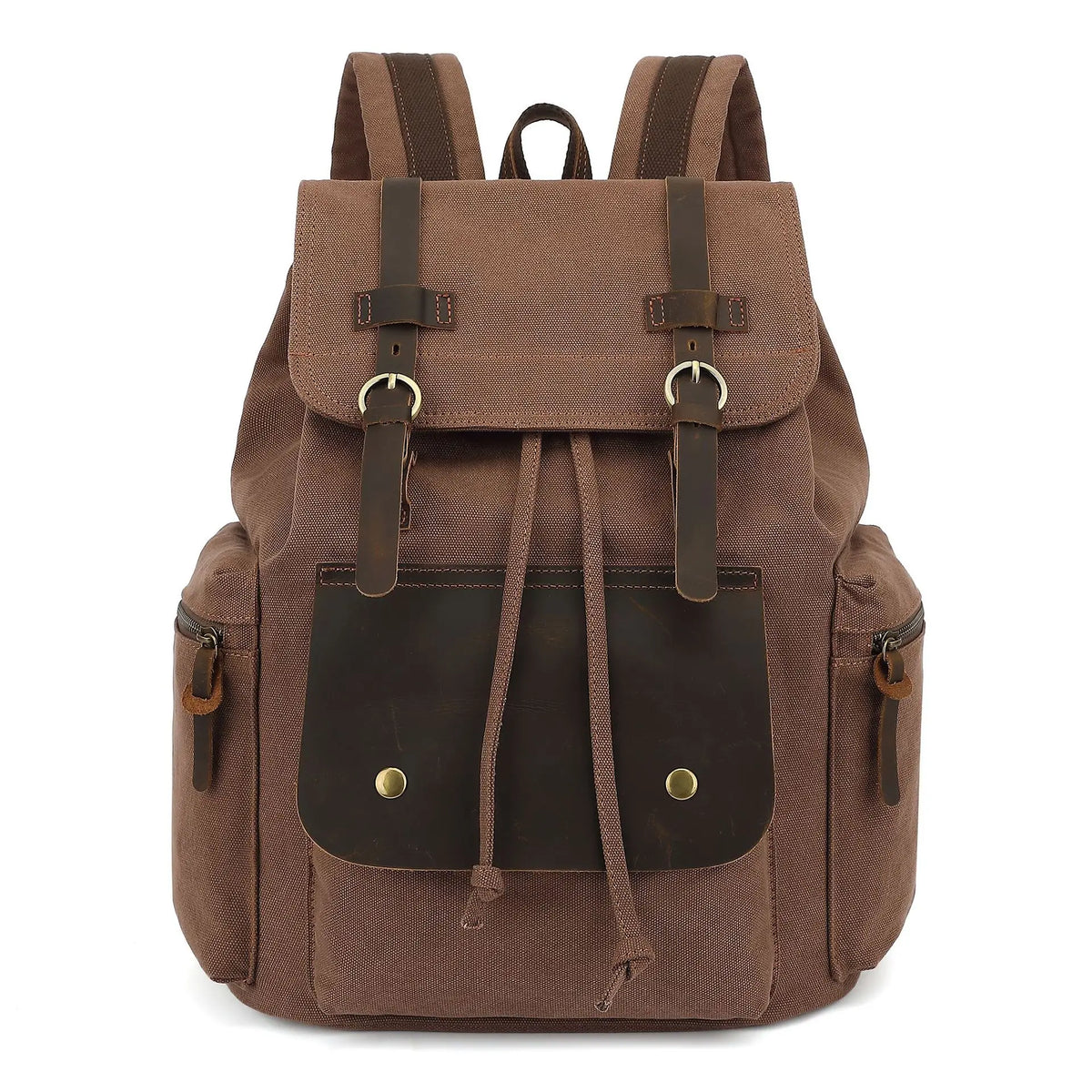 Retro Bag Lid Wear-Resistant Canvas Men S Backpack Large Capacity 15 6-Inch Computer-Stored Travel