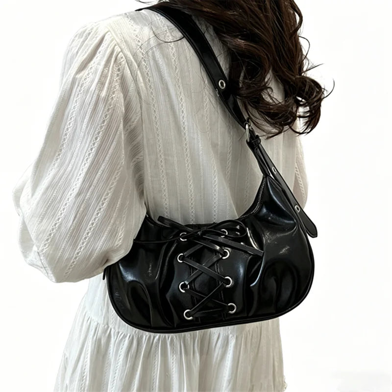 Chic Tied Bow Tie Crescent Design Tote Shoulder Crossbody Bags