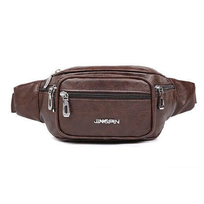Waterproof Pu Waist Bag Large-Capacity Mobile Phone Pocket Money Storage Men S Women Chest Bag
