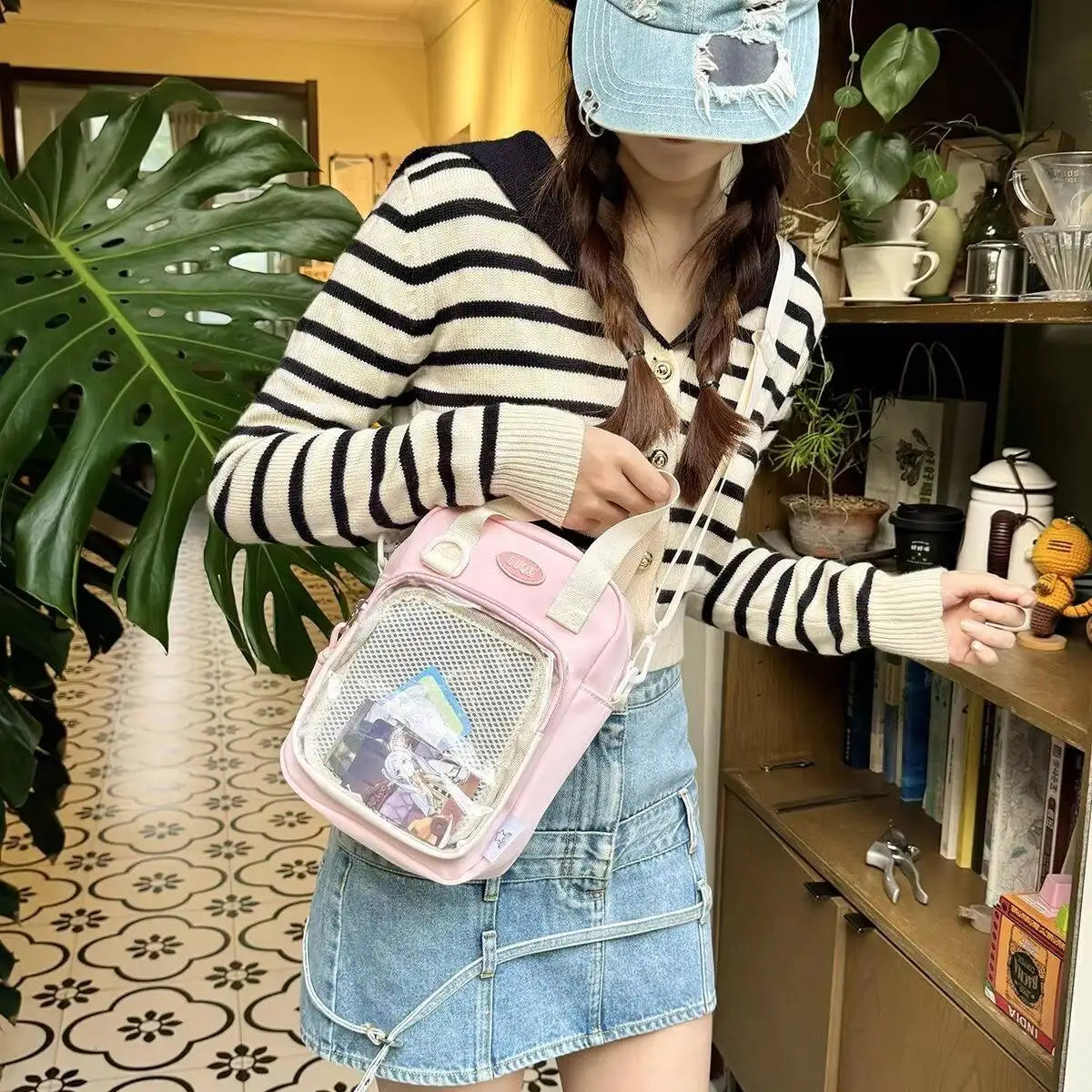 Mini Ita Bag Crossbody – Transparent Window Kawaii Shoulder Bag for Students