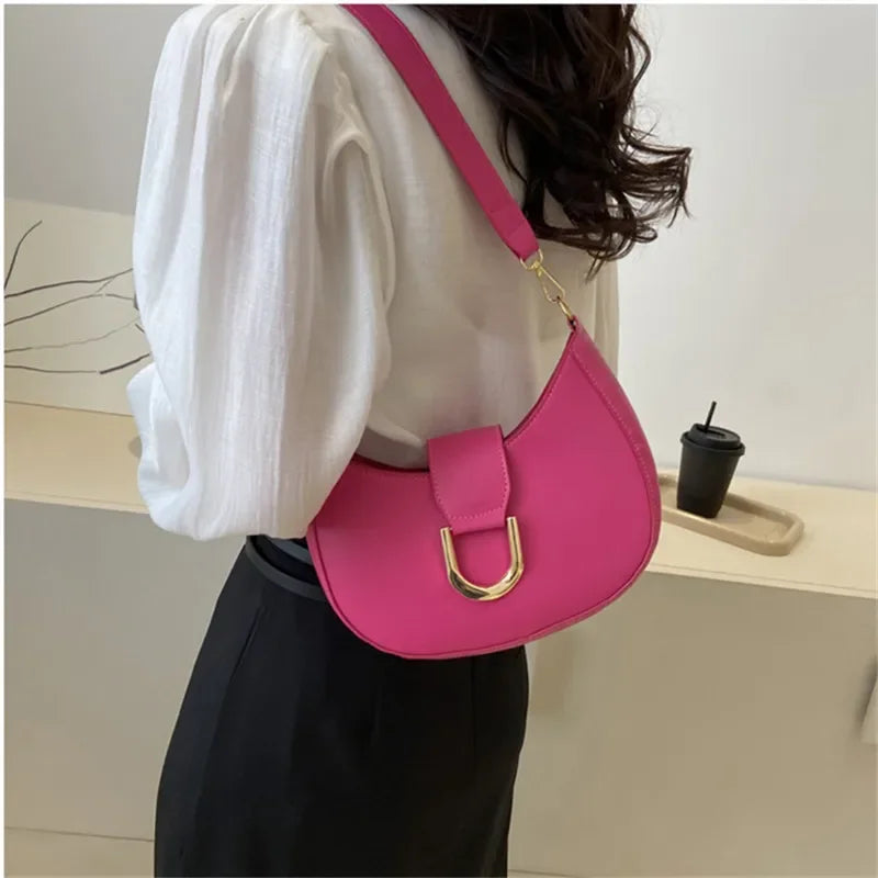 PU Leather Shoulder Bag for Women – Stylish Underarm Purse