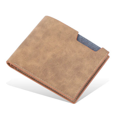 Men S Short Wallet Multi Card Slots Open Leather Clutch Matte Young
