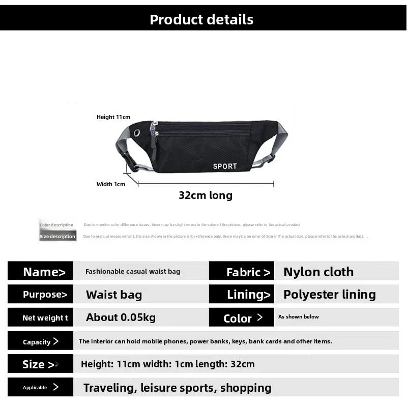 Ultra-Thin Multi-Functional Running Waist Bag Men S Sports Outdoor Close-Fitting Invisible