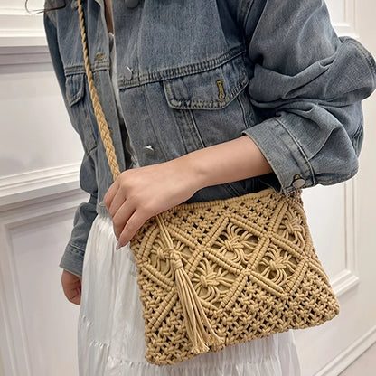 Crochet Shoulder Bag – Boho Macrame Handbag for Women