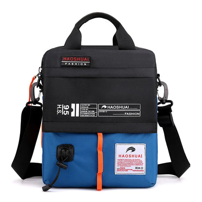 Men S One Shoulder Sling Casual Briefcase Canvas Waterproof Outdoor Function Diagonal Span Bag