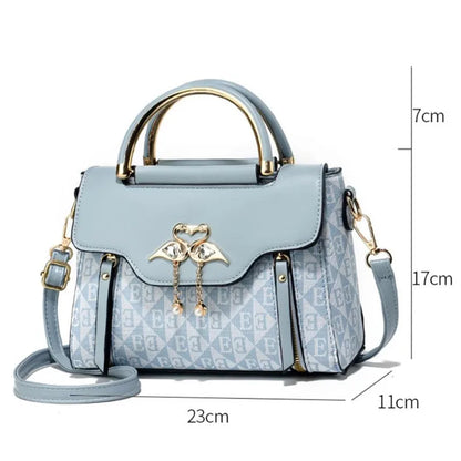 Ladies Handbag Trend Embossing Solid Color Pu Leather Tote Bag Versatile Casual Single Shoulder